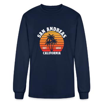 San Andreas California Ca Vintage Distressed - Men's Long Sleeve T-Shirt - navy - Front