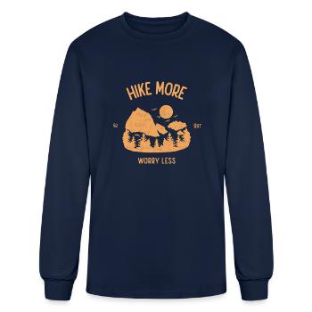 Hike More Go Out Worry Less - Men's Long Sleeve T-Shirt - navy - Front