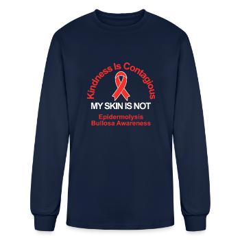 Kindness Is Contagious, My Skin Is Not Apparel - Men's Long Sleeve T-Shirt - navy - Front
