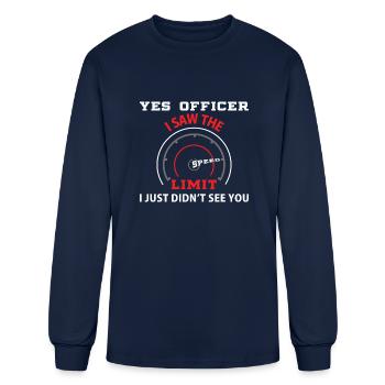 Top Speed Motorists Funny - Men's Long Sleeve T-Shirt - navy - Front
