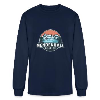 Mendenhall Glacier - T-shirt à manches longues Homme - marine - Devant