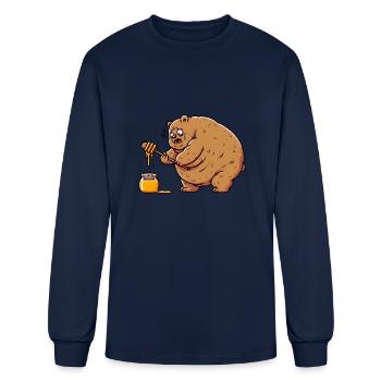 Plump Bear's Honey Quest - Men's Long Sleeve T-Shirt - navy - Front