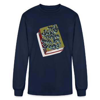 My Soul Mate Will Be Books - Men's Long Sleeve T-Shirt - navy - Front