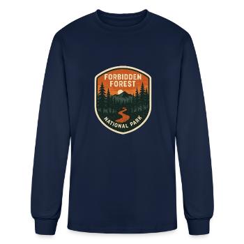 Forbidden Forest National Park Square Sticker - Men's Long Sleeve T-Shirt - navy - Front