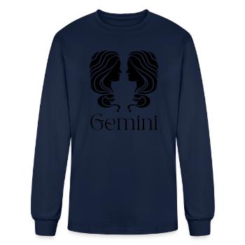 Gemini - Men's Long Sleeve T-Shirt - navy - Front