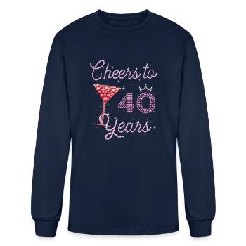 Cheers To 40 Years 40th Birthday - Men's Long Sleeve T-Shirt - navy - Front