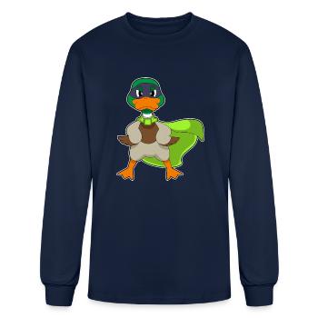 Duck Hero Cape - Men's Long Sleeve T-Shirt - navy - Front