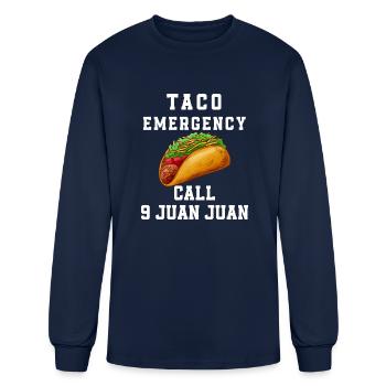 5 De Mayo Taco Emergency Call 9 Juan Juan Mexican - Men's Long Sleeve T-Shirt - navy - Front