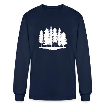 Forest, Trees, Tree - Men's Long Sleeve T-Shirt - navy - Front