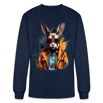Urban Bouncer: Rabbit Spirit | Rabbit Lovers - Men's Long Sleeve T-Shirt - navy - Front