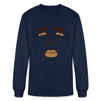 man sad face kiss - Men's Long Sleeve T-Shirt - navy - Front