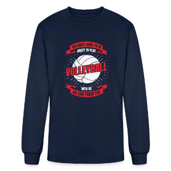 Funny Volleyball Team Gift - Men's Long Sleeve T-Shirt - navy - Front