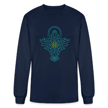 Bird Symmetry Ornament - Men's Long Sleeve T-Shirt - navy - Front