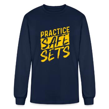 Practice Safe Sets - Men's Long Sleeve T-Shirt - navy - Front