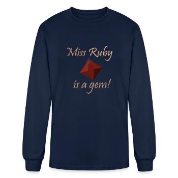 Miss Ruby Is A Gem - Men's Long Sleeve T-Shirt - navy - Front