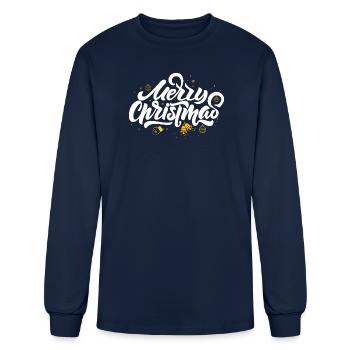 Merry Chirstmas bell - Men's Long Sleeve T-Shirt - navy - Front