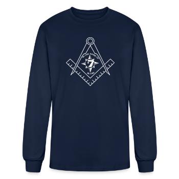 masonic circle five percenter 2 - Men's Long Sleeve T-Shirt - navy - Front