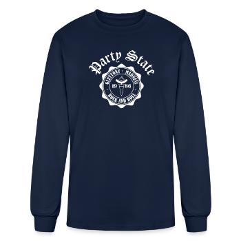 Party State - Men's Long Sleeve T-Shirt - navy - Front