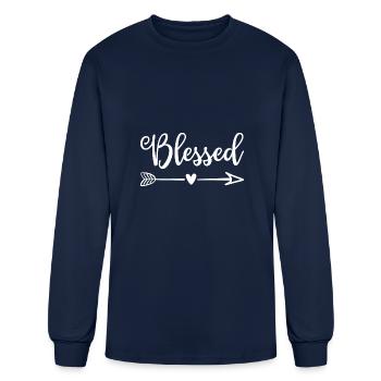Blessed - Men's Long Sleeve T-Shirt - navy - Front