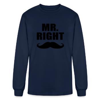 droit - T-shirt à manches longues Homme - marine - Devant