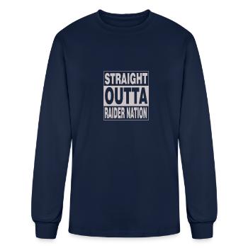 Straight outta raider nation - Men's Long Sleeve T-Shirt - navy - Front
