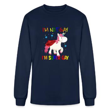 I'm not gay I'm super gay - Men's Long Sleeve T-Shirt - navy - Front