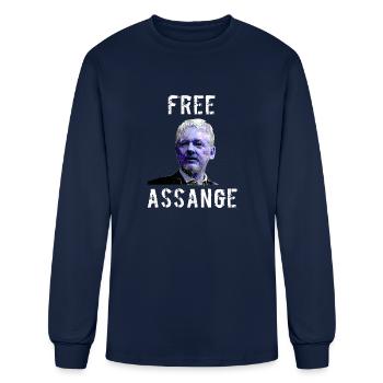 Free Julian Assange Wikileaks Free Press - Men's Long Sleeve T-Shirt - navy - Front