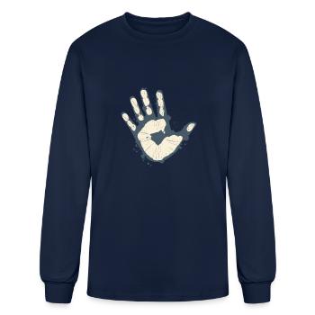 hand - Men's Long Sleeve T-Shirt - navy - Front