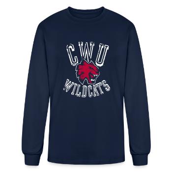 Central Washington CWU Wildcats cwuw1004 - Men's Long Sleeve T-Shirt - navy - Front