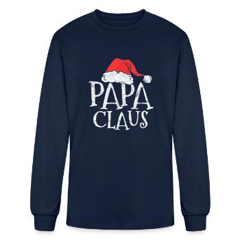 Papa Claus - Men's Long Sleeve T-Shirt - navy - Front