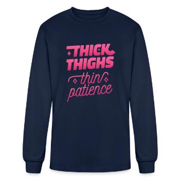 Thick thighs thin patience Thick thighs thin patie - Men's Long Sleeve T-Shirt - navy - Front