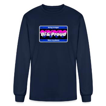 Being Straight Was My Phase Bi and Proud Biseual - Men's Long Sleeve T-Shirt - navy - Front