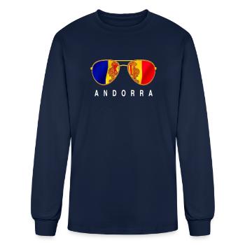 Andorra Sunglasses Andorra Flag Andorran Premium - Men's Long Sleeve T-Shirt - navy - Front