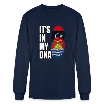 Libyan And Kiribati Mix Heritage DNA Flag - Men's Long Sleeve T-Shirt - navy - Front