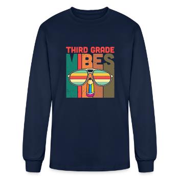 Third grade vibes - Men's Long Sleeve T-Shirt - navy - Front