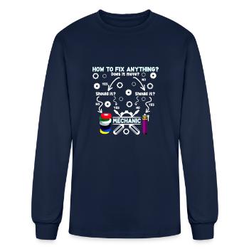 How To Fix Anything? Mechanic - Men's Long Sleeve T-Shirt - navy - Front