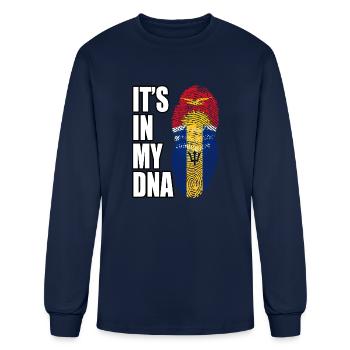 Kiribati And Barbadian Mix Heritage DNA Flag - Men's Long Sleeve T-Shirt - navy - Front