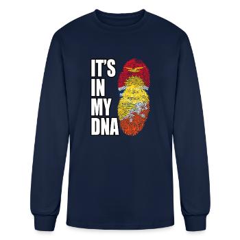 Kiribati And Bhutanese Mix Heritage DNA Flag - Men's Long Sleeve T-Shirt - navy - Front