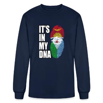 Kiribati And Djiboutian Mix Heritage DNA Flag - Men's Long Sleeve T-Shirt - navy - Front