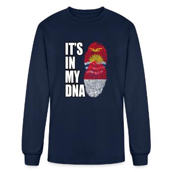 Kiribati And Indonesian Mix Heritage DNA Flag - Men's Long Sleeve T-Shirt - navy - Front