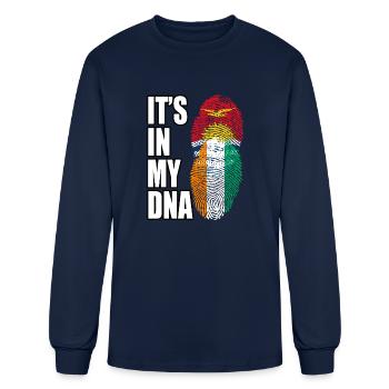 Kiribati And Ivorian Mix Heritage DNA Flag - Men's Long Sleeve T-Shirt - navy - Front