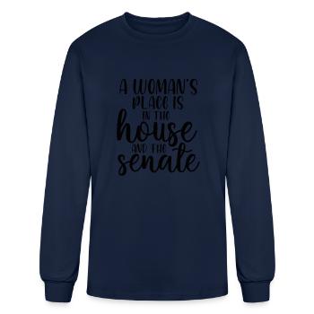 a woman s place is in the house and the senate - Men's Long Sleeve T-Shirt - navy - Front