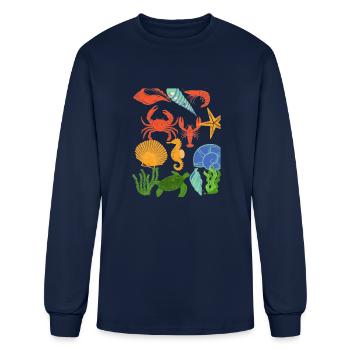 crustacean core - Men's Long Sleeve T-Shirt - navy - Front