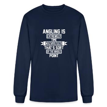 Angling is extremely time consuming - Men's Long Sleeve T-Shirt - navy - Front