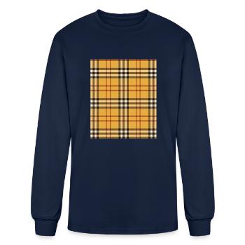 Tartan Scotland Scottish England style - Men's Long Sleeve T-Shirt - navy - Front