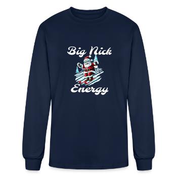 Big Nick Energy, Retro Santa - Men's Long Sleeve T-Shirt - navy - Front