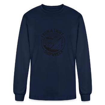 I run a tight shipwreck I run a tight shipwreck in - Men's Long Sleeve T-Shirt - navy - Front