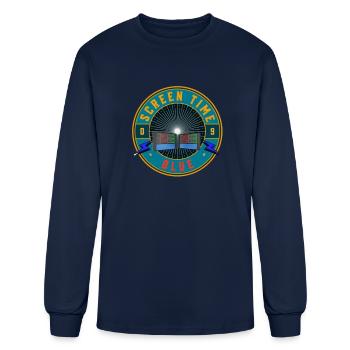 SCREEN TIME BLUE - Men's Long Sleeve T-Shirt - navy - Front