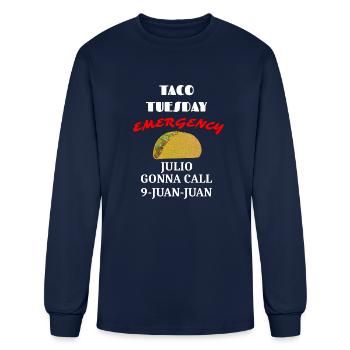 Taco Tuesday Emergency: Call 9-Juan-Juan - Men's Long Sleeve T-Shirt - navy - Front
