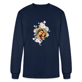 Notre-Dame du Bon Remède Bienheureuse Mère Marie Art Ca - T-shirt à manches longues Homme - marine - Devant